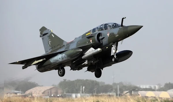 A mirage 2000 aircraft of the French Air Force takes off from an airbase in Chad, on December 22, 2018. (AFP)