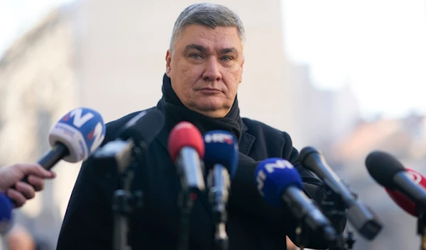 Croatia's President Zoran Milanovic speaks to the media after casting his ballot during presidential elections, at a polling station in Zagreb, Croatia, Sunday, Dec. 29, 2024. (AP)