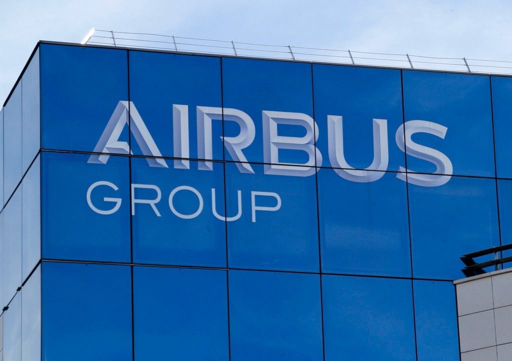 In this May 6, 2016 file photo, the logo of the Airbus Group is pictured in Suresnes, outside Paris. (AP)