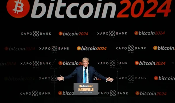 Republican presidential candidate former President Donald Trump speaks at the Bitcoin 2024 Conference Saturday, July 27, 2024, in Nashville, Tenn. (AP)