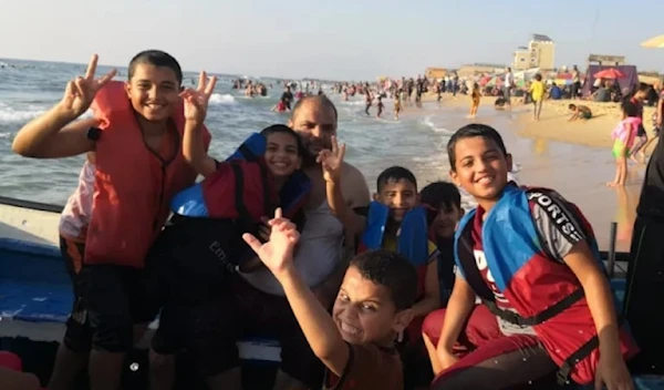 Ashraf Alsayed, his sons, two of his nephews, in an undated photo taken in the Gaza Strip. Two of his sons and one his nephews were killed in the October attack. His sole surving son Mohammed is pictured the foreground. Photo: Courtesy of Alsayed family