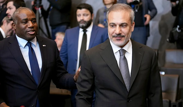 Turkey's Foreign Minister Hakan Fidan during a meeting of NATO foreign ministers at NATO headquarters in Brussels, on December 4 4, 2024. (AP)