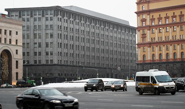 Cars pass the FSB headquarters in downtown Moscow, Russia on December 30, 2016. (AP)