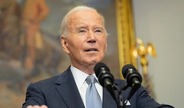 President Joe Biden speaks from the Roosevelt Room at the White House in Washington, Sunday, Dec. 8, 2024. (AP)