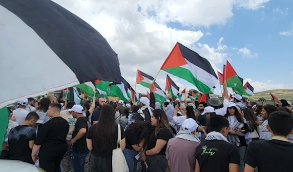 Image showing Palestinians fromt he Upper al-Jallil gathered to commemorate the Nakba in occupied Palestine, on May 14, 2024. (Social media)