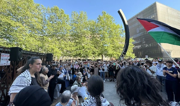 Students at the Swiss University of Geneva escalate their protests in solidarity with Palestine on May 14, 2024. (Social media)