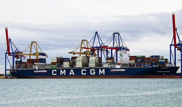 Illustrative: In this photo provided by Manuel Hernandez Lafuente, the CMA CGM Symi is seen at port in Valencia, Spain, Oct. 22, 2023. (AP)