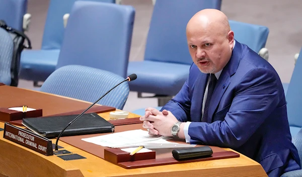 Karim Khan, Prosecutor of International Criminal Court, addresses a Security Council meeting on the situation in Sudan, on Thursday, July 13, 2023, at United Nations headquarters.(AP)