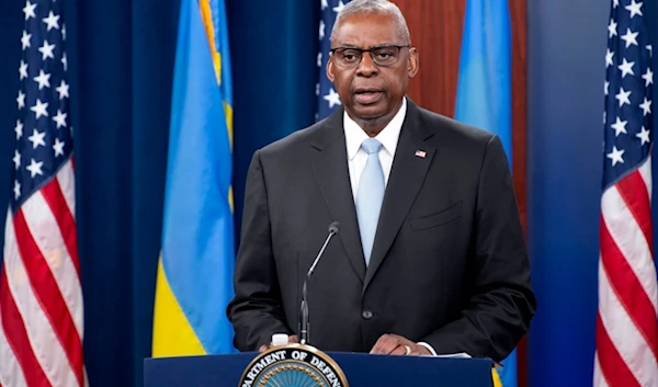 Defense Secretary Lloyd Austin speaks during a press briefing at the Pentagon on Monday, May 20, 2024, in Washington. (AP)