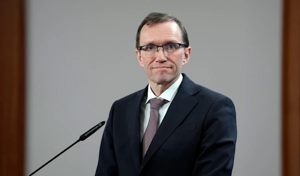 Norwegian counterpart Espen Barth Eide attends a joint press conference with German Foreign Minister Annalena Baerbock, at the Foreign Ministry in Berlin, Thursday, March 14, 2024. (AP)