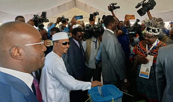 Chadian interim President Mahamat Deby Itno casts his ballot, in N'djamena, Chad, Monday, May 6, 2024.(AP)