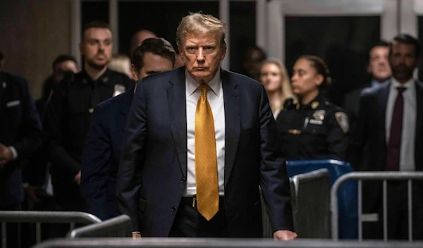 TrumpFormer President Donald Trump prepares to address reporters following the day's proceedings in his trial in Manhattan Criminal Court, Tuesday, May 21, 2024, in New York. (AP/Pool)