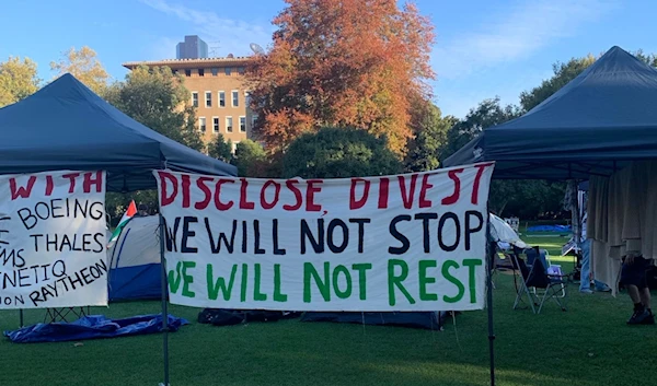 A pro-Palestine encampment at the University of Melbourne in Australia on April 28, 2024. ( Social Media)