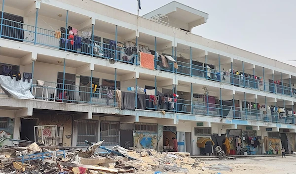 Photos taken on May 20 show families living among rubble in damaged schools, lacking tents, essential services & vital supplies. (UNRWA)