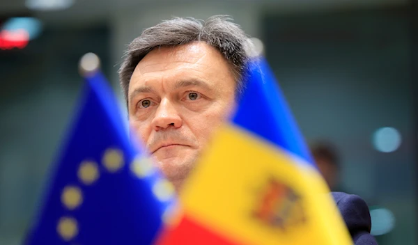 Moldova's Prime Minister Dorin Recean waits for the start of the EU-Moldova Association Council at the European Council building in Brussels, Tuesday, May 21, 2024. (AP)