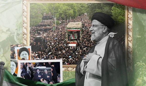 The crowd in Tehran was not merely an ordinary gathering; it echoed the fervor seen during Soleimani's funeral, symbolizing a steadfast commitment to the revolution. (Al Mayadeen English; Illustrated by Zeinab El-Hajj)