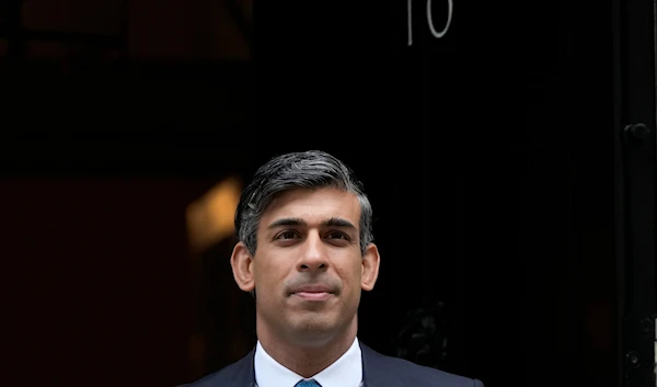 Britain's Prime Minister Rishi Sunak leaves 10 Downing Street to attend the weekly Prime Ministers' Questions session in parliament in London, on July 19, 2023. (AP)