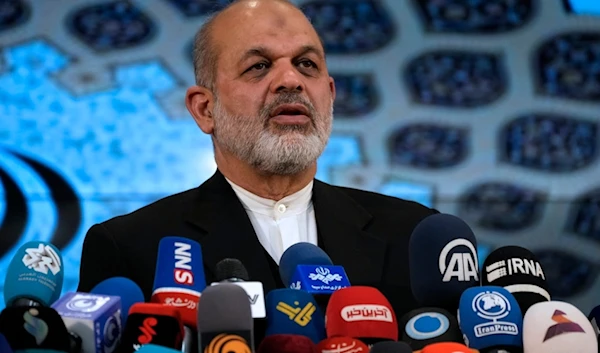 Iran's Interior Minister Ahmad Vahidi briefs the media on elections in Tehran, Iran, March 4, 2024. (AP)