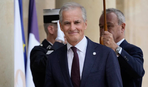 Norway's Prime Minister Jonas Gahr Store arrives at the Elysee Presidential Palace, Tuesday, May 14, 2024, in Paris. (AP)