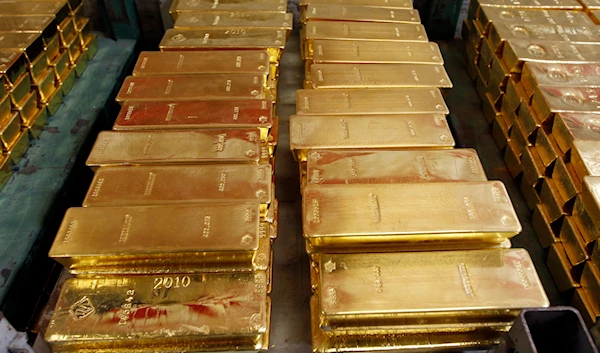 Gold bars are seen at the U.S. Mint at West Point in West Point, N.Y., on May 17, 2012. (AP)