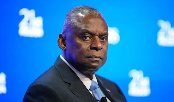 U.S. Defense Secretary Lloyd Austin looks on during the Shangri-La Dialogue summit at the Shangri-La Hotel in Singapore, on June 1, 2024. (AP)