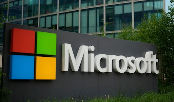 The logo of Microsoft is seen outside it's French headquarters in Issy-les-Moulineaux, outside Paris, Monday, May 13, 2024. (AP Photo/Thibault Camus)