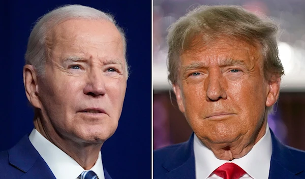 In this combination of photos, President Joe Biden, left, speaks on Aug. 10, 2023, in Salt Lake City, and former President Donald Trump speaks on June 13, 2023, in Bedminster, N.J. (AP)