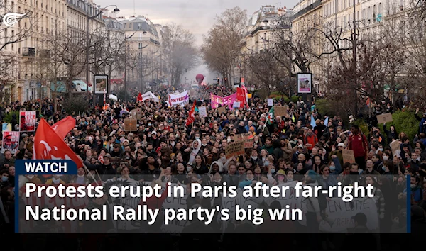 Protests erupt in Paris after far-right National Rally party's big win