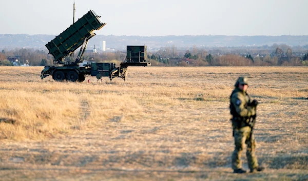 Patriot missiles are seen at the Rzeszow-Jasionka Airport, March 25, 2022, in Jasionka, Poland (AP)