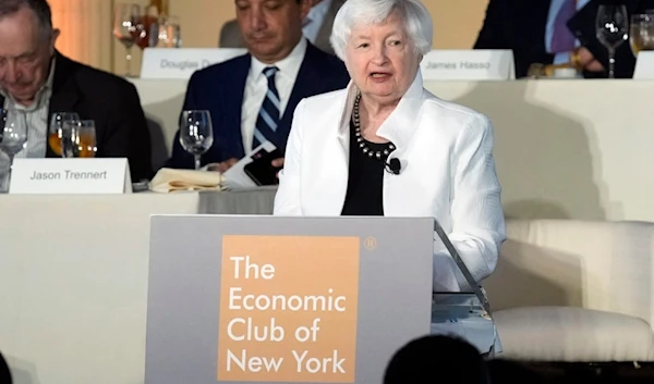 Treasury Secretary Janet Yellen speaks to the Economic Club of New York luncheon, in New York, Thursday, June 13, 2024. (AP)