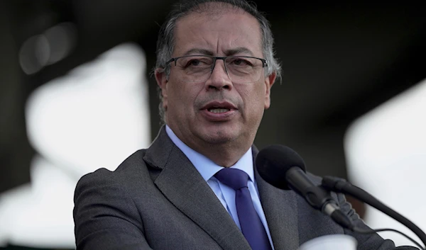 Colombia's President Gustavo Petro speak at the José María Córdoba military academy and base, in Bogota, Colombia, May 31, 2024 (AP)