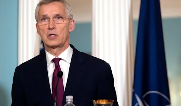 NATO Secretary General Jens Stoltenberg speaks during a joint news conference with Secretary of State Antony Blinken at the State Department, Tuesday, June 18, 2024, in Washington. (AP)