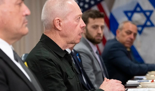 Israeli Security Minister Yoav Gallant meets with Defense Secretary Lloyd Austin at the Pentagon, March 26, 2024, in Washington, US. (AP)