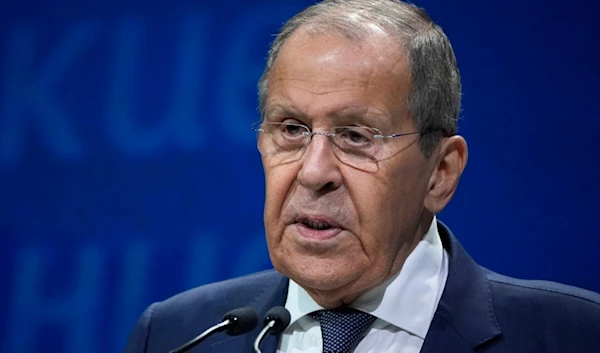 Russian Foreign Minister Sergey Lavrov addresses the 10th International Forum "Primakov Readings" in Moscow, Russia, Wednesday, June 26, 2024. (AP Photo/Alexander Zemlianichenko, Pool)