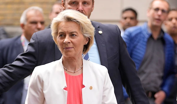 European Commission President Ursula von der Leyen arrives for a meeting of the EPP party ahead of an EU summit in Brussels, Monday, June 17, 2024. (AP)