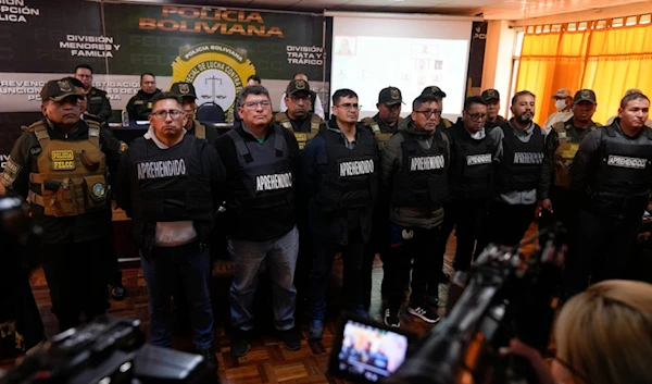 People arrested in connection with the previous day's uprising are presented by police to the press in La Paz, Bolivia, Thursday, June 27, 2024. (AP)