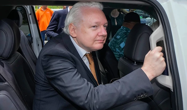 WikiLeaks founder Julian Assange leaves the federal court in Saipan, Mariana Islands, Wednesday, June 26 2024. (AP)