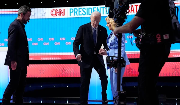 President Joe Biden and first lady Jill Biden at the conclusion of a presidential debate hosted by CNN, Thursday, June 27, 2024, in Atlanta. (AP)