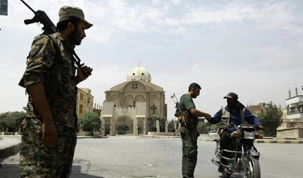 Members of the Kurdish police know as the Asayesh, northern Syrian city of Hasakah (AFP)