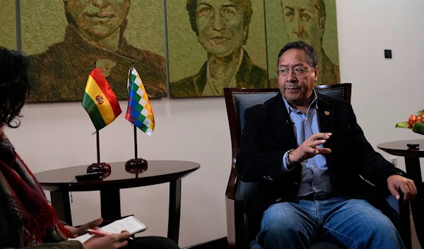 Bolivia's President Luis Arce speaks during an interview at the government palace, in La Paz, Bolivia, on June 28, 2024. (AP)