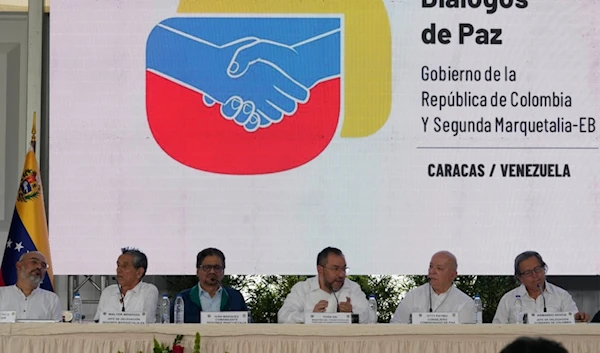 Peace talks start between the armed Colombian group "Segunda Marquetalia - EB" and the Colombian government in Caracas, Venezuela, Monday, June 24, 2024. (AP)