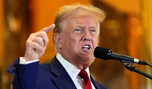 Former President Donald Trump speaks during a news conference at Trump Tower, May 31, 2024, in New York. (AP)