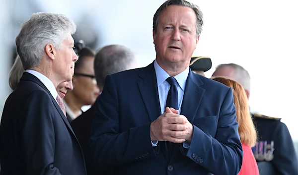 British Foreign Secretary David Cameron attends a commemorative event for the 80th anniversary of D-Day, in Portsmouth, England, on June 5, 2024. (AP)