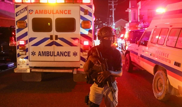 Police guard outside the hospital where Haiti's newly selected prime minister, Garry Conille was hospitalized in Port-au-Prince, Haiti late Saturday, June 8, 2024. (AP)