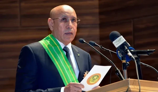 Mauritania’s President, Mohamed Ould Ghazouani, speaks during his Inauguration in Nouakchott, Mauritania, August 1, 2019. (AP)