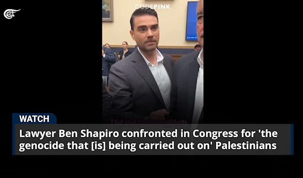 Ben Shapiro confronted in Congress for 'genocide... carried out on' Palestinians