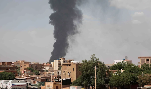 Smoke rises over Khartoum, Sudan, June 8, 2023 (AP)