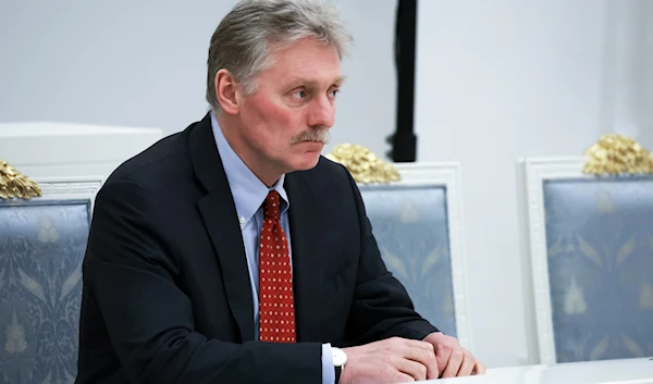 Kremlin spokesman Dmitry Peskov attends a meeting of Russian President Vladimir Putin at the Kremlin in Moscow, Russia, May 14, 2024 (AP)