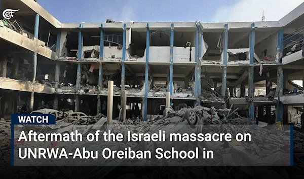 Aftermath of the Israeli massacre on UNRWA-Abu Oreiban School in Nuseirat Camp