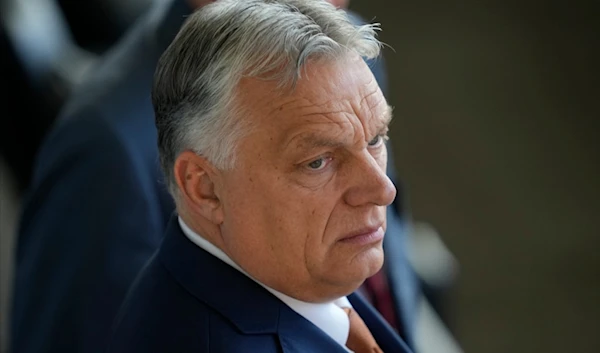 Viktor Orban, Prime Minister of Hungary, attends the final match between England and Spain at the Euro 2024 soccer tournament in Berlin, Germany, Sunday, July 14, 2024. (AP)